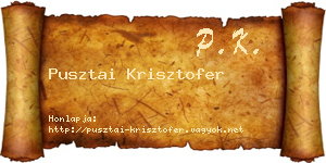 Pusztai Krisztofer névjegykártya